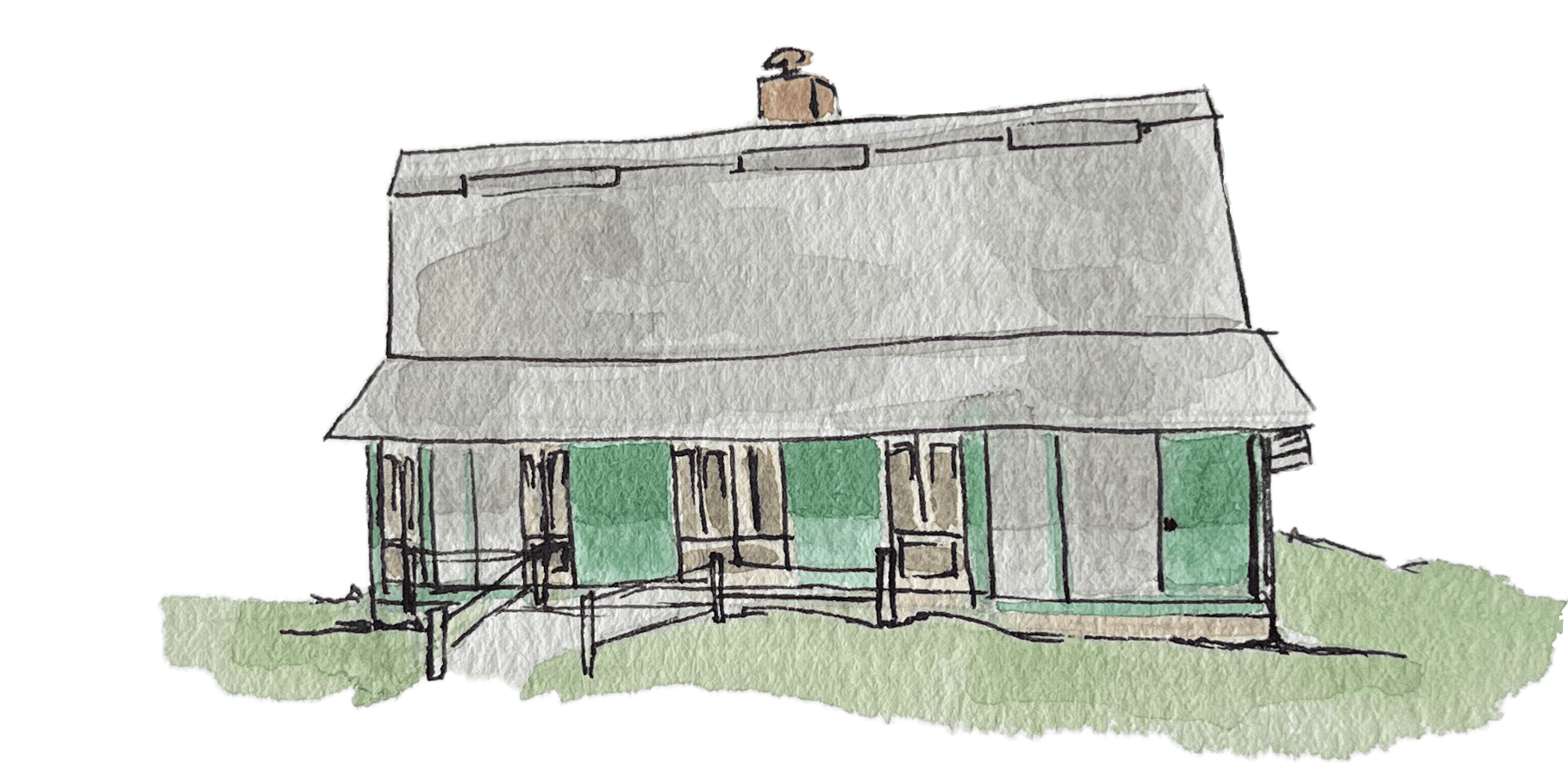 Watercolor cabin
